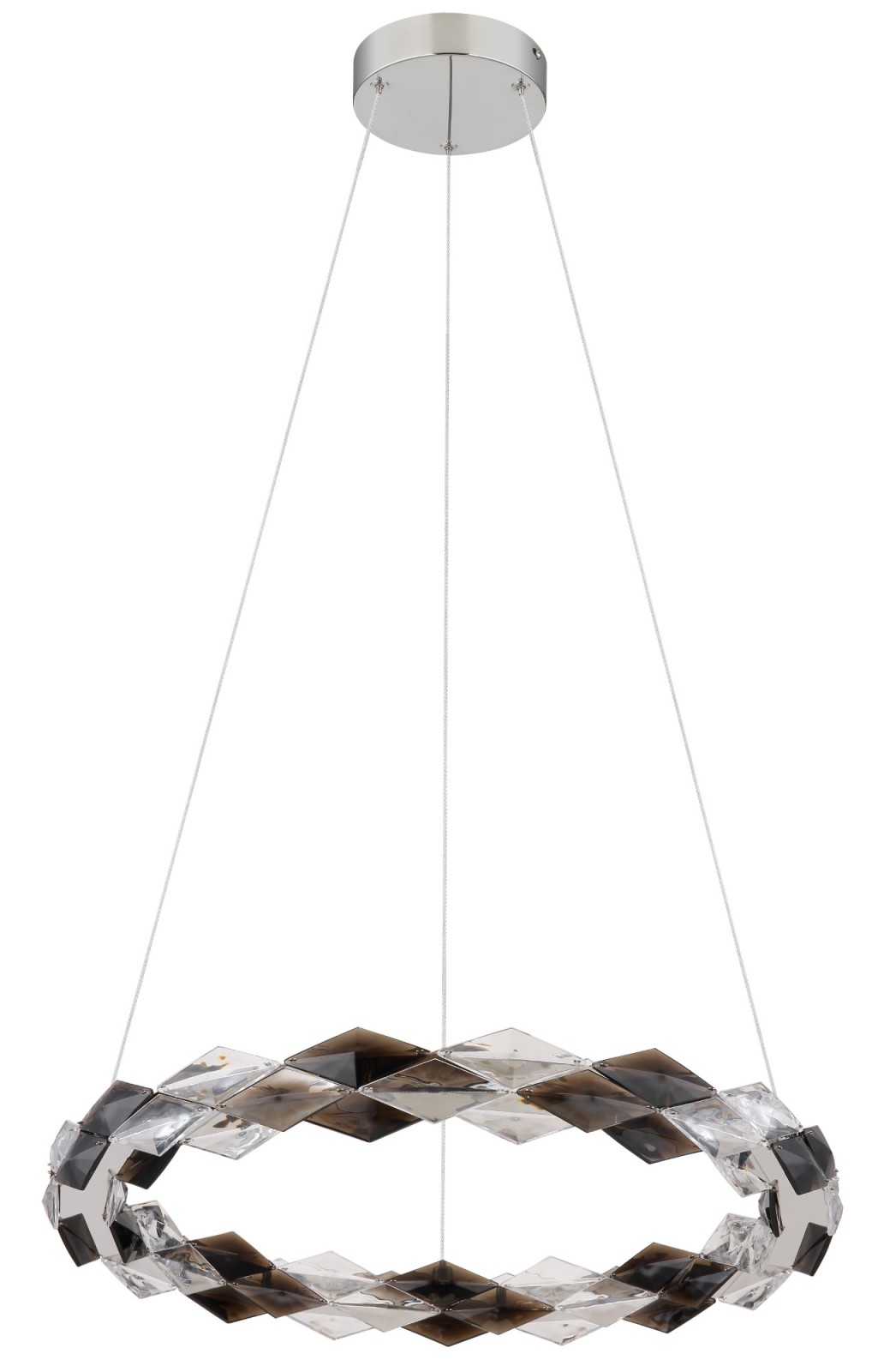 LED-Hängeleuchte - transparent-chromfarben - Ø 55 cm