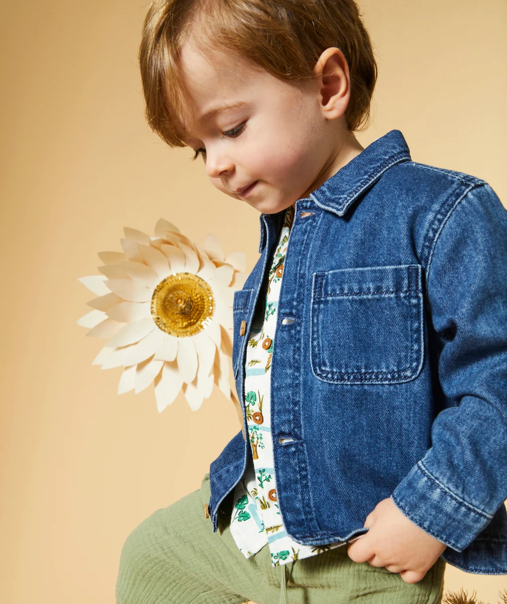 veste manches longues bébé garçon en denim low impact