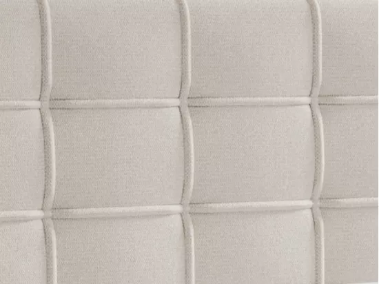 Ensemble complet boxspring tête de lit capitonnée + sommier + matelas + surmatelas - 180 x 200 cm - Tissu - Beige - INAO de YSMÉE