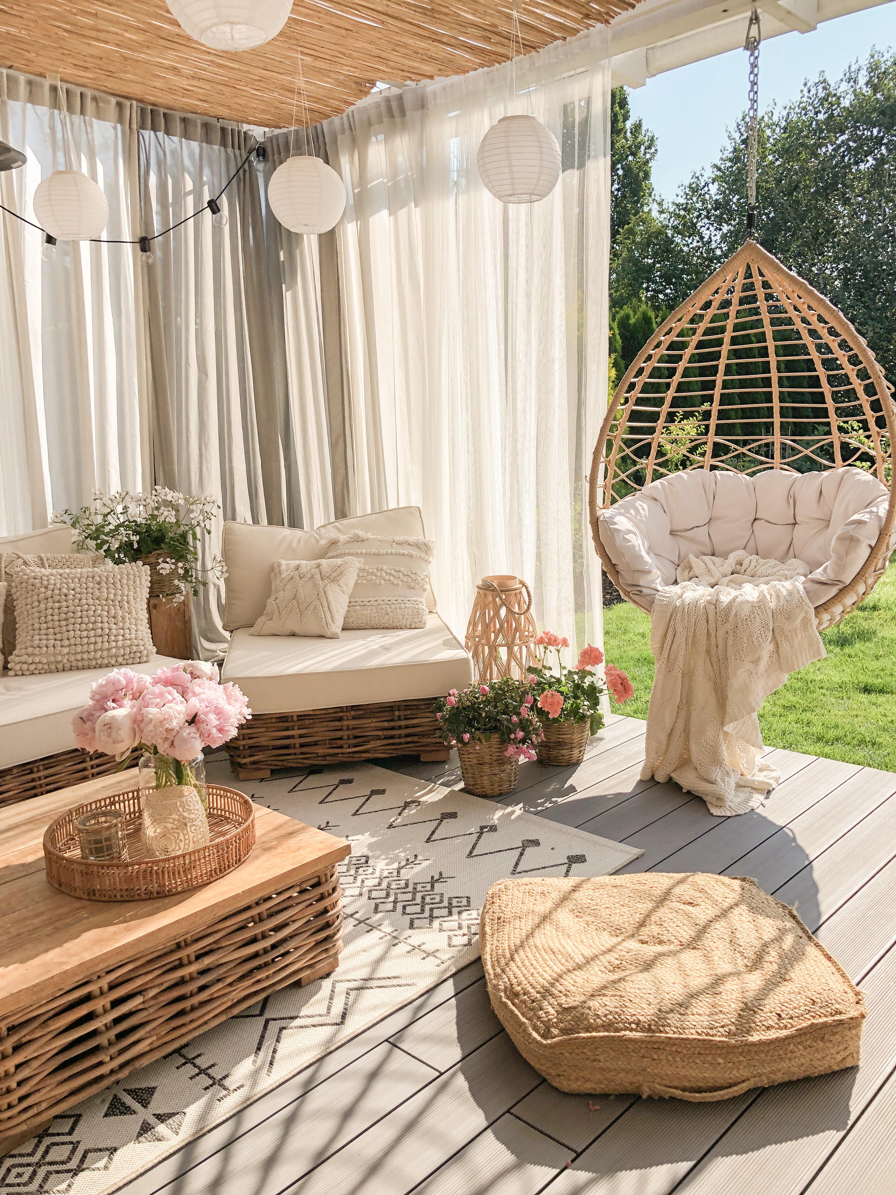 Loungeset met tafel 4-zits VARALLO linkszijdig modulair Rotan Natuurlijk
