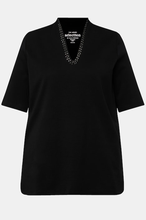 T-Shirt, Pima Cotton, A-Linie, Kelchkragen, Halbarm