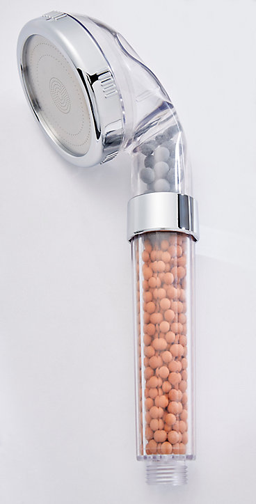 Pommeau de douche rechargeable à billes éco-thermales 1 jet coloris argent