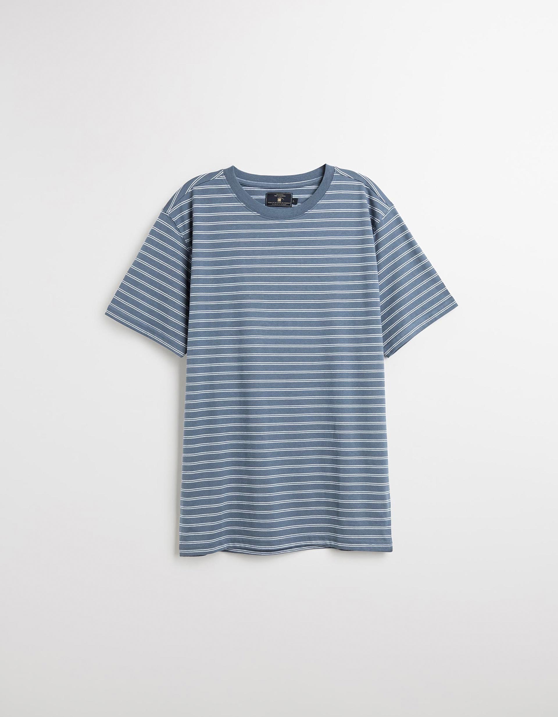 T-shirt Riscas, Homem, Azul