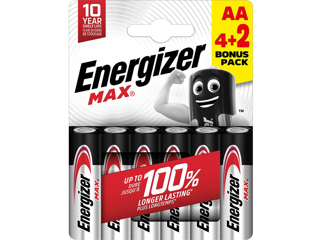 PILHA ALCALINA ENERGIZER MAX AA/LR6 4 2 UNIDADES