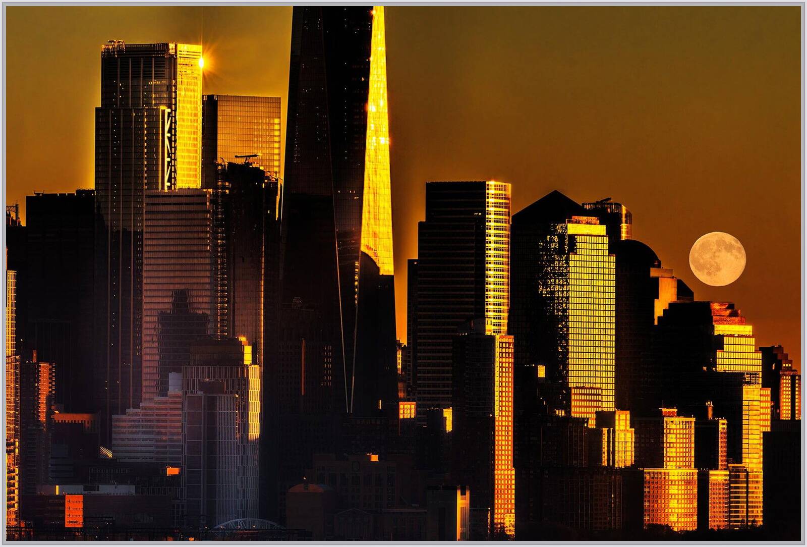 Skyline Golden Light NYC by Mitchell Funk - Limited Edition. Edition of: 150. Signed.