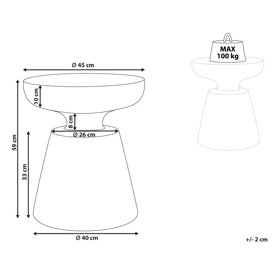 MINCIO - Bijzettafel - Zwart - Lichtbeton