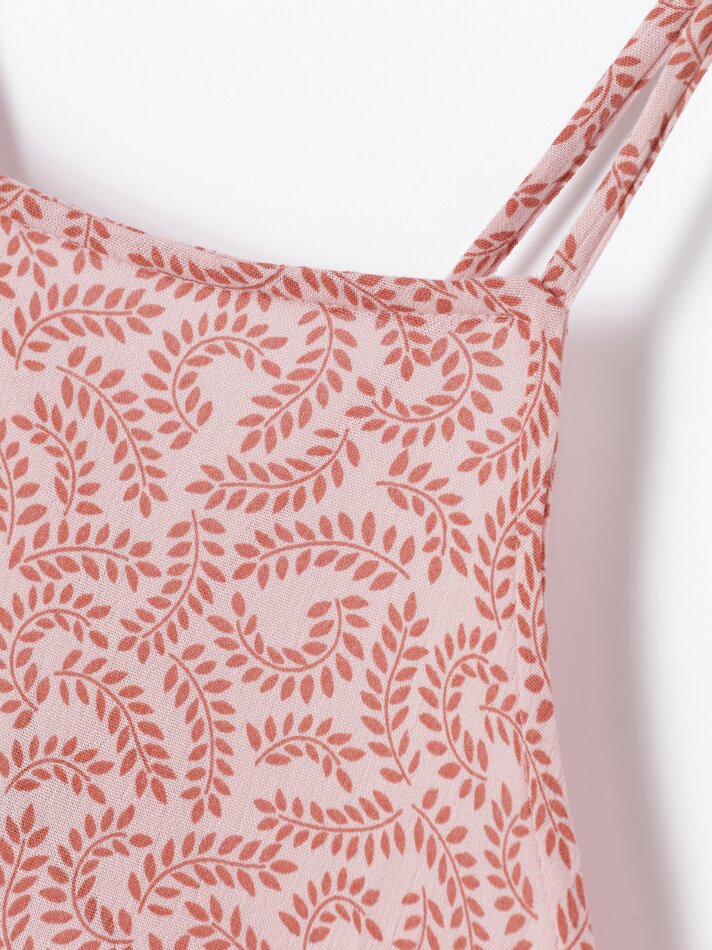 Vestido longo estampado - Vermelho