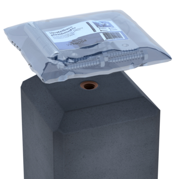 Betonpoer met plaat antraciet 15 x 15 x 58 cm