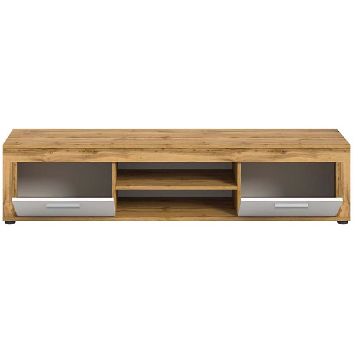 Dansmamaison Meuble TV MAJ - Blanc/Bois