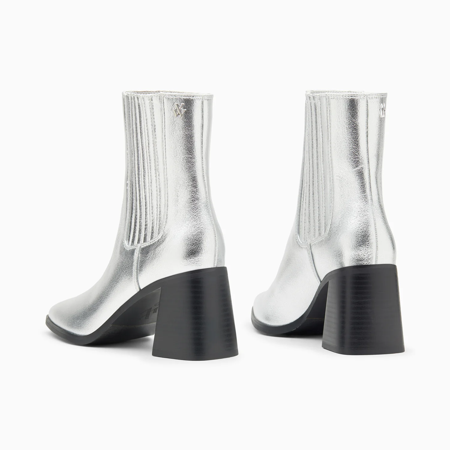 Bottines-Bottines montantes Taylor argent à talon trapèze