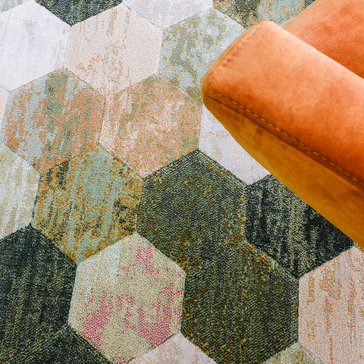 Ovaal modern vloerkleed - Amado Groen 6444 | Kleur