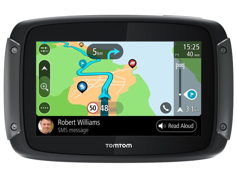TomTom Navigationsgerät Rider 550 World Akkubetriebenes GPS-Navigationssystem für Motorräder