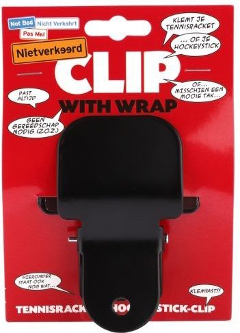 Nietverkeerd universele hockeystick klem - tennisracket klem - paraplu klem, zwart