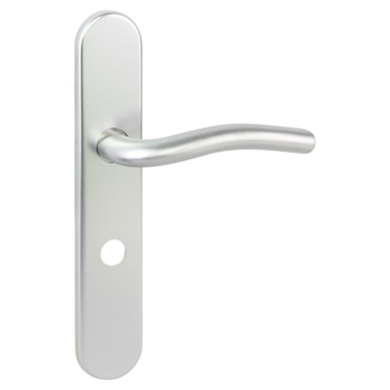 Gamma deurkruk set Maranello ovaal schild vrij-bezet sluiting 63/8 mm aluminium