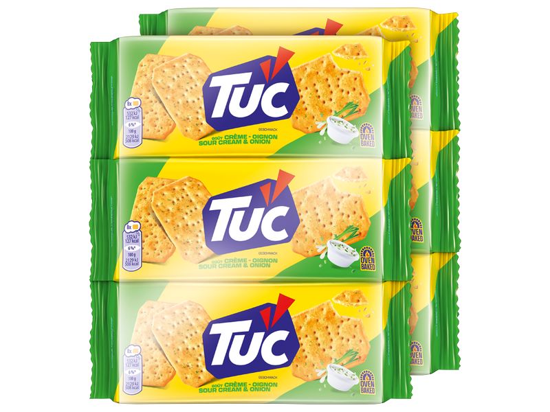 LU Cracker Sour Cream Onion 6 x 100 g Feiner Snack auf Basis von Weizenmehl