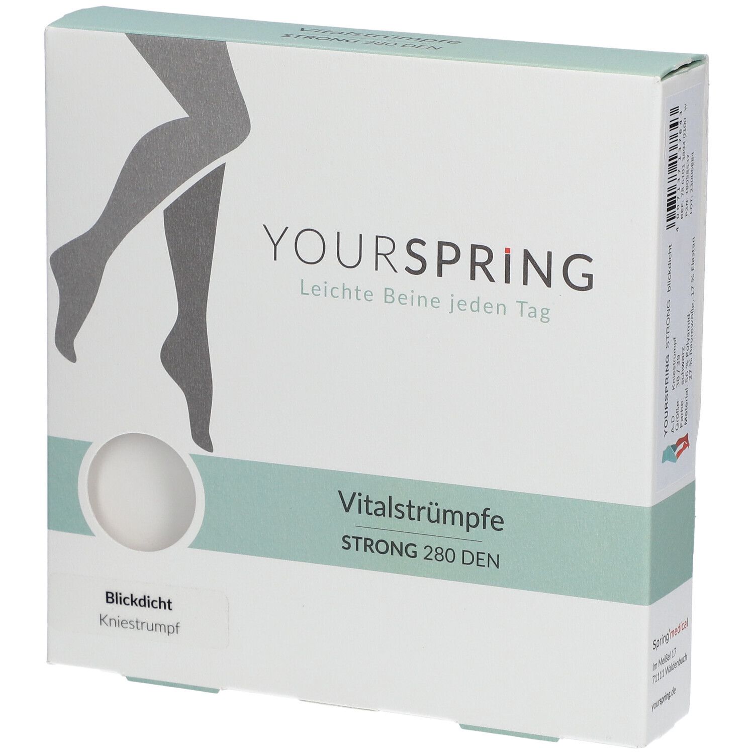Spring® YOURSPRING STRONG Vital-Kniestrumpf Gr. 38/39 schwarz