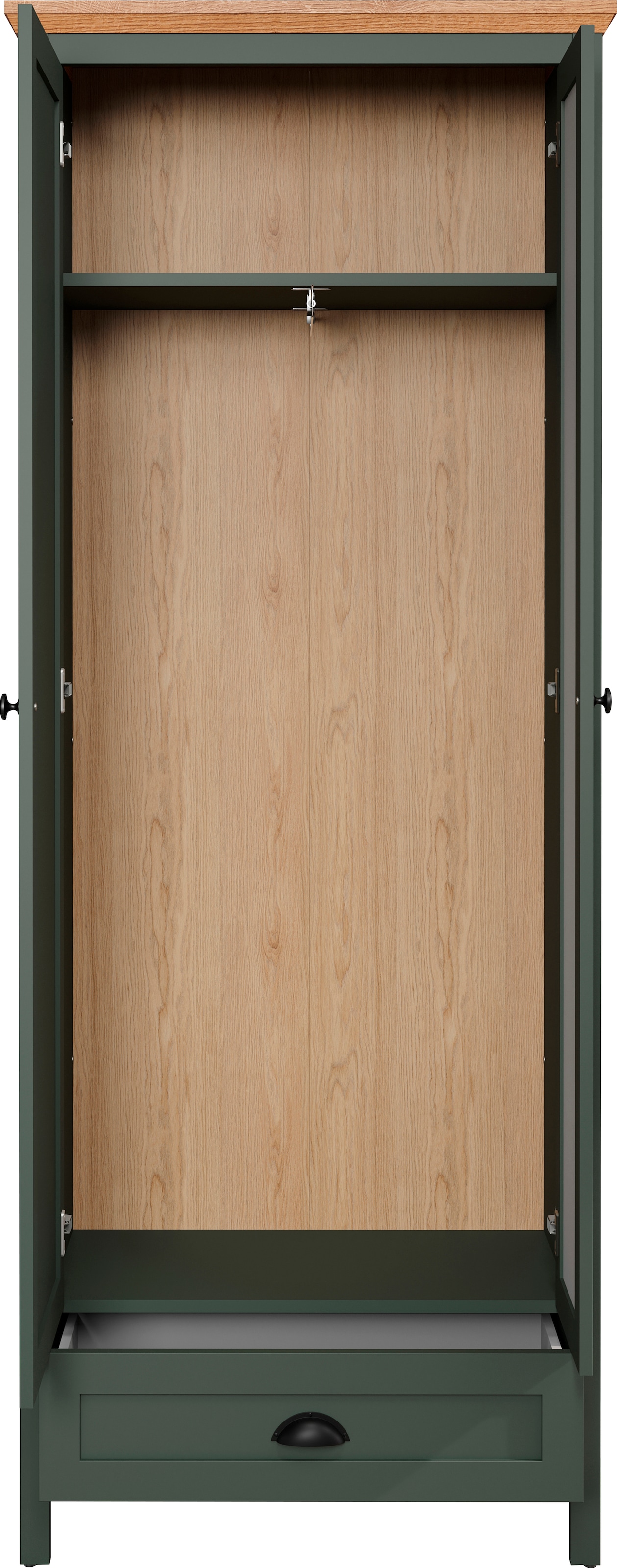Home affaire Garderobenschrank »Vienna« 1 Stk. tlg. Garderobenschrank, 2 Türen, 1 Schubkasten & Vollauszug 77/39/198 cm
