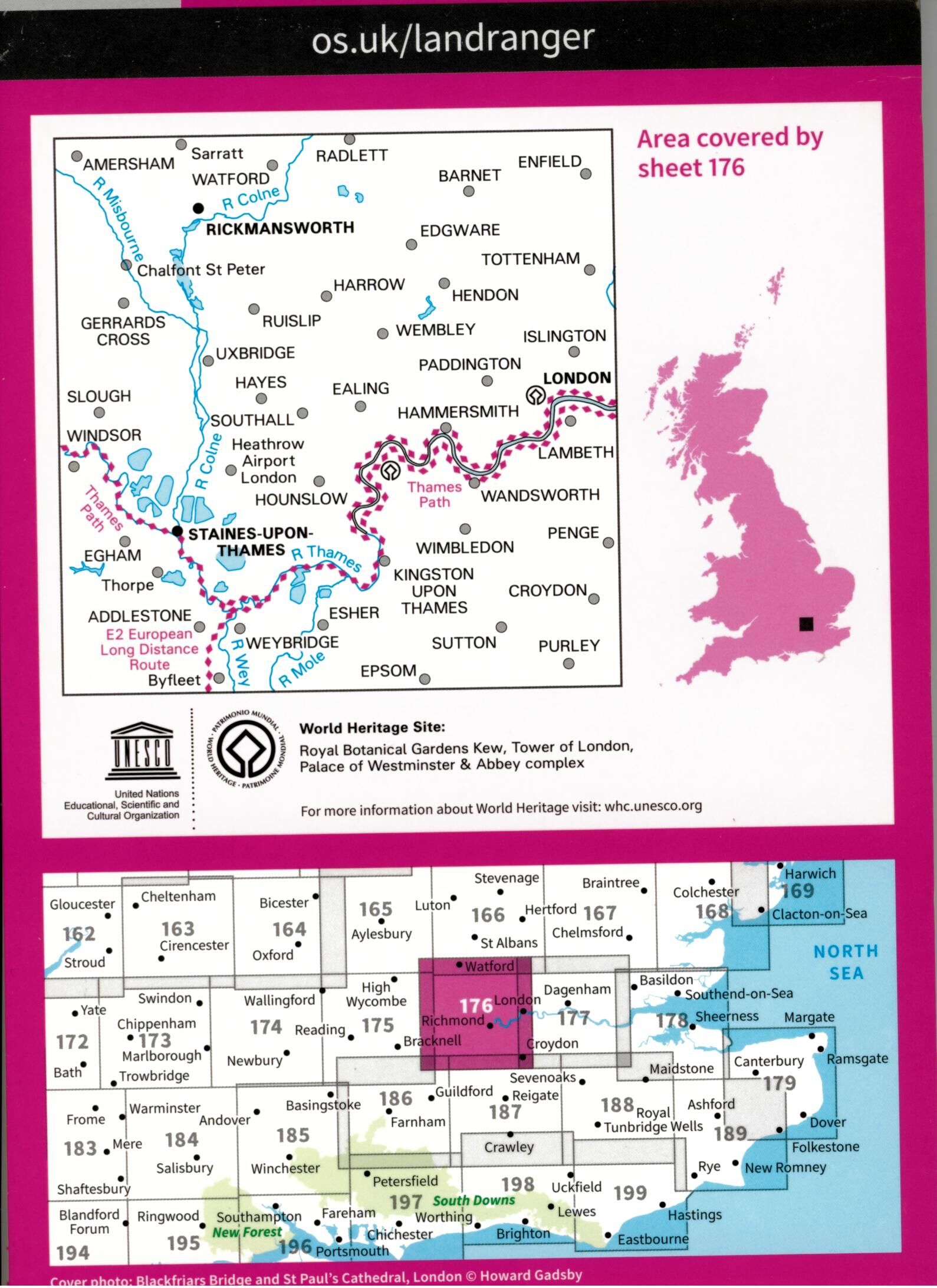 ORDNANCE SURVEY - 176 GB WEST LONDON 1 50 000