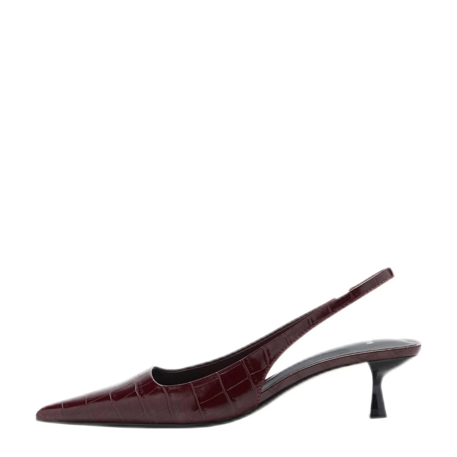 Mango lak slingback pumpsmet crocoprint donkerrood