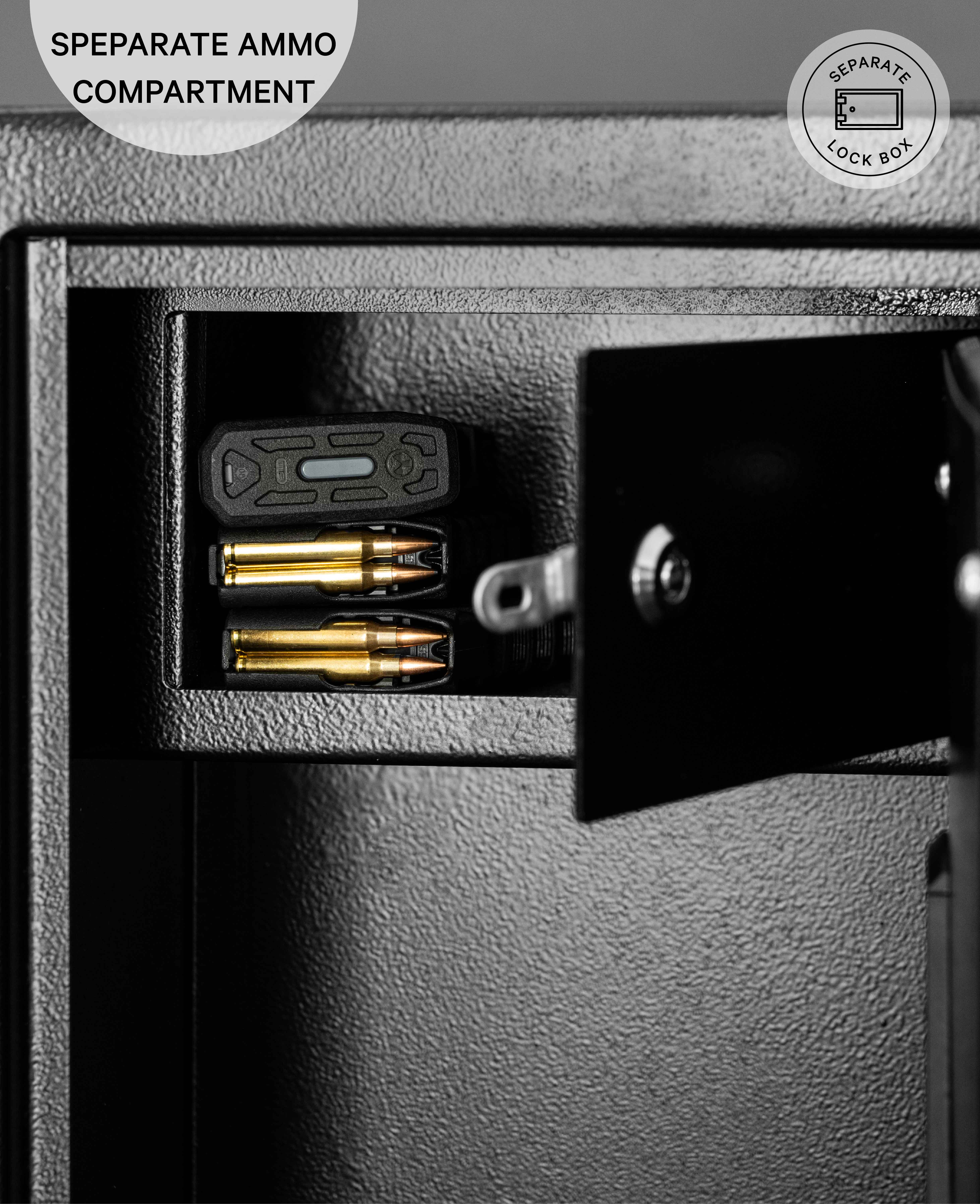 Waffenschrank mit Fingerabdruckscanner für Sichere Aufbewahrung - Schwarz