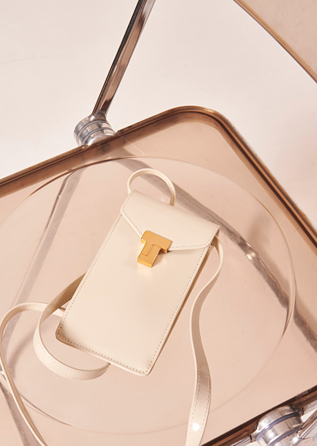 Pochette 8 Bisécrue en cuir