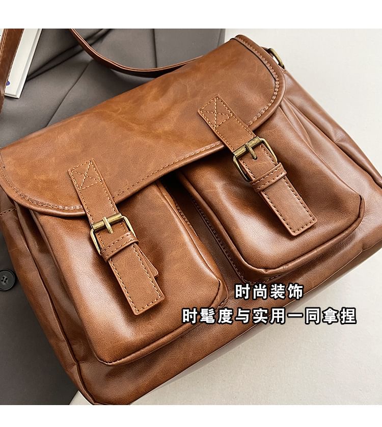 Velocia - Multi-Pocket Kunstleren Messenger Bag