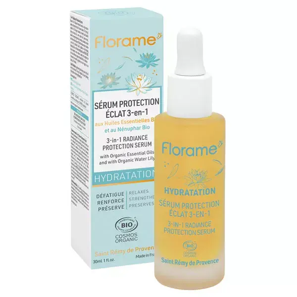Sérum Orgânico 3 em 1 Florame para Hidratação, Proteção e Luminosidade 30ml
