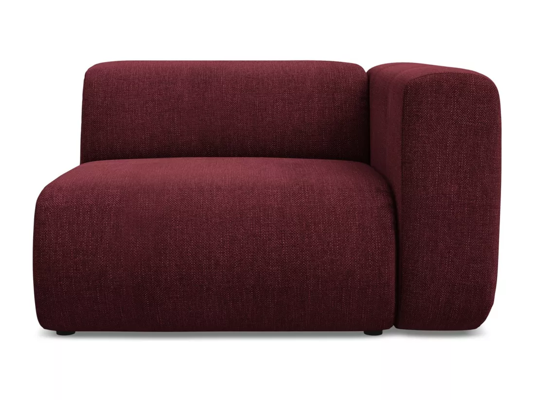 Module avec accoudoirs droit en tissu chenille - bordeaux - EKAHI