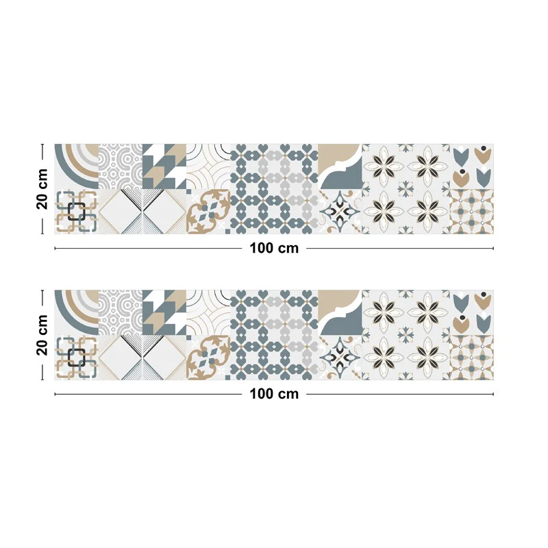 Crédence cuisine Bandeau ALU lot de 2 L100xH 20cm - JUST CIMENT DULCE