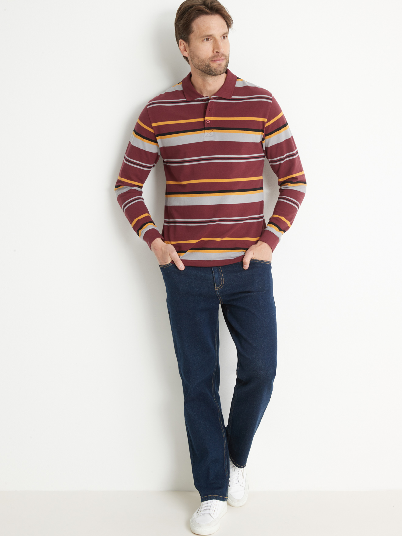 Polo manches longues maille piquée