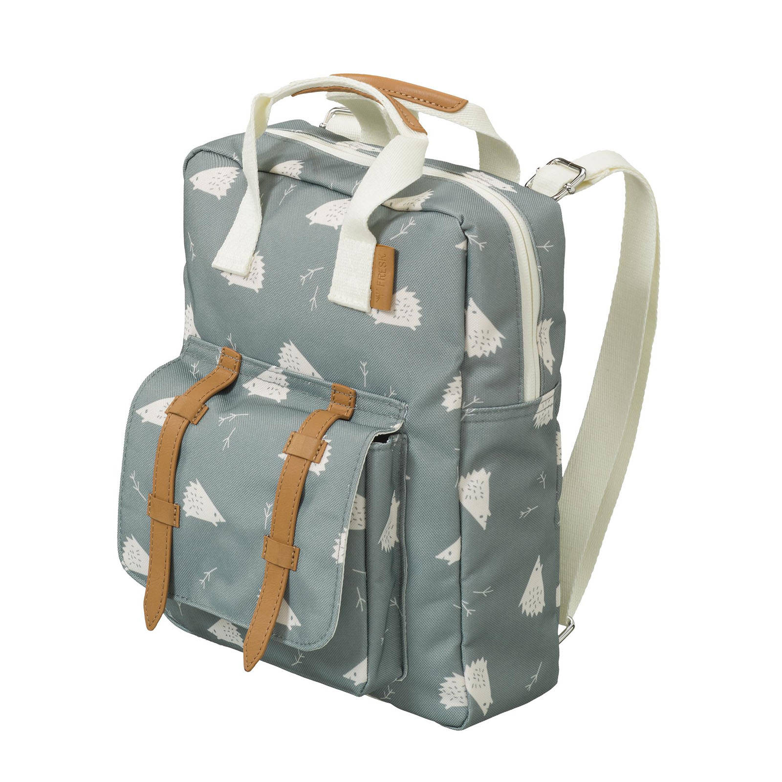 Fresk rugzak Hedghog Small met all-over print grijsblauw