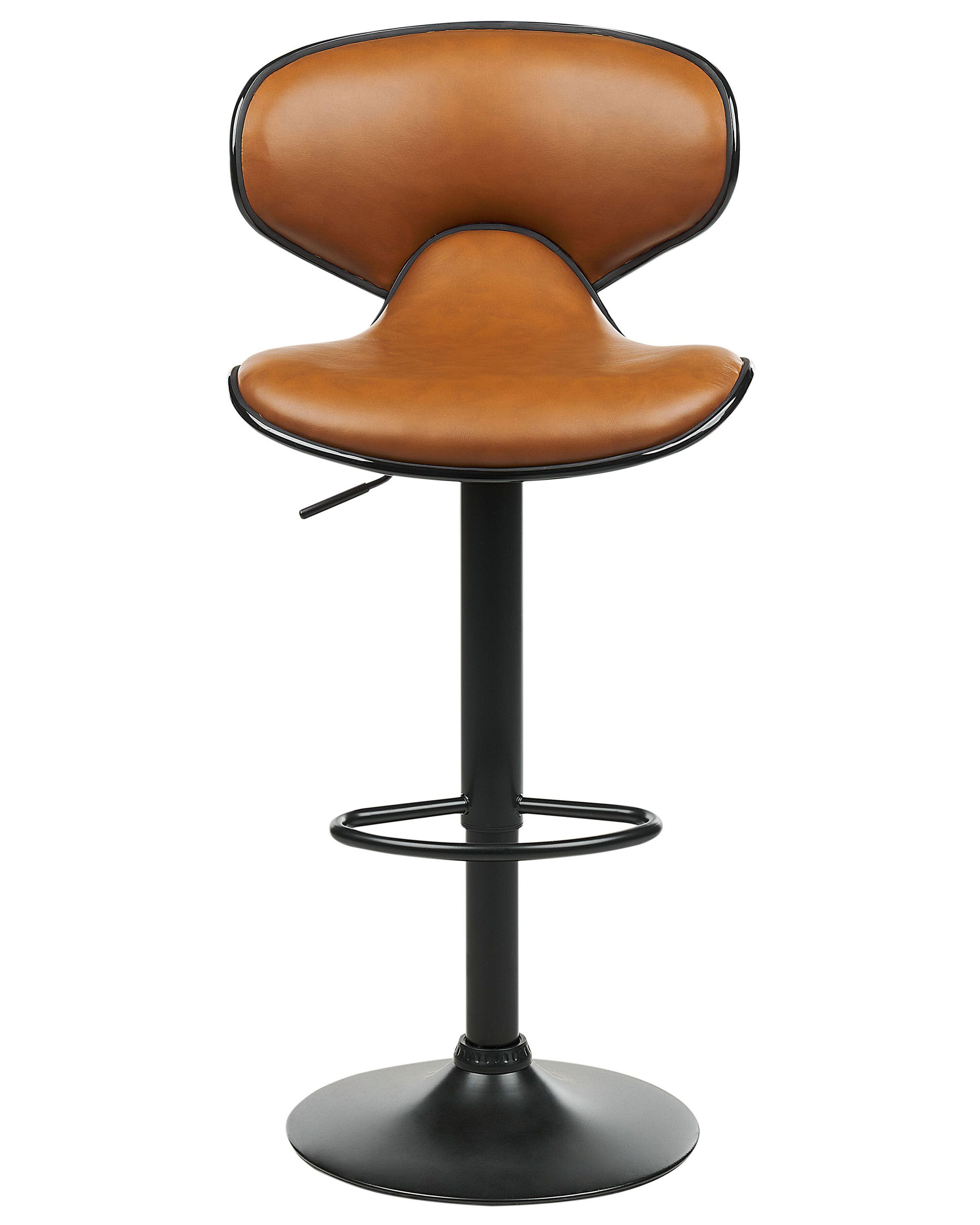 Set van 2 barstoelen CONWAY Kunstleer draaibaar Goudbruin