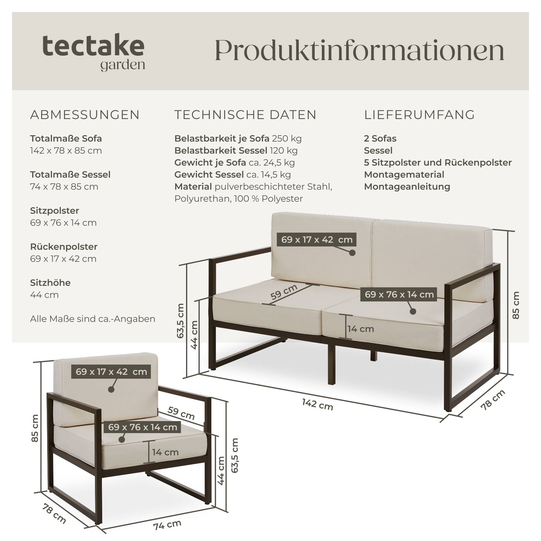 Garten-Loungeset Comosa