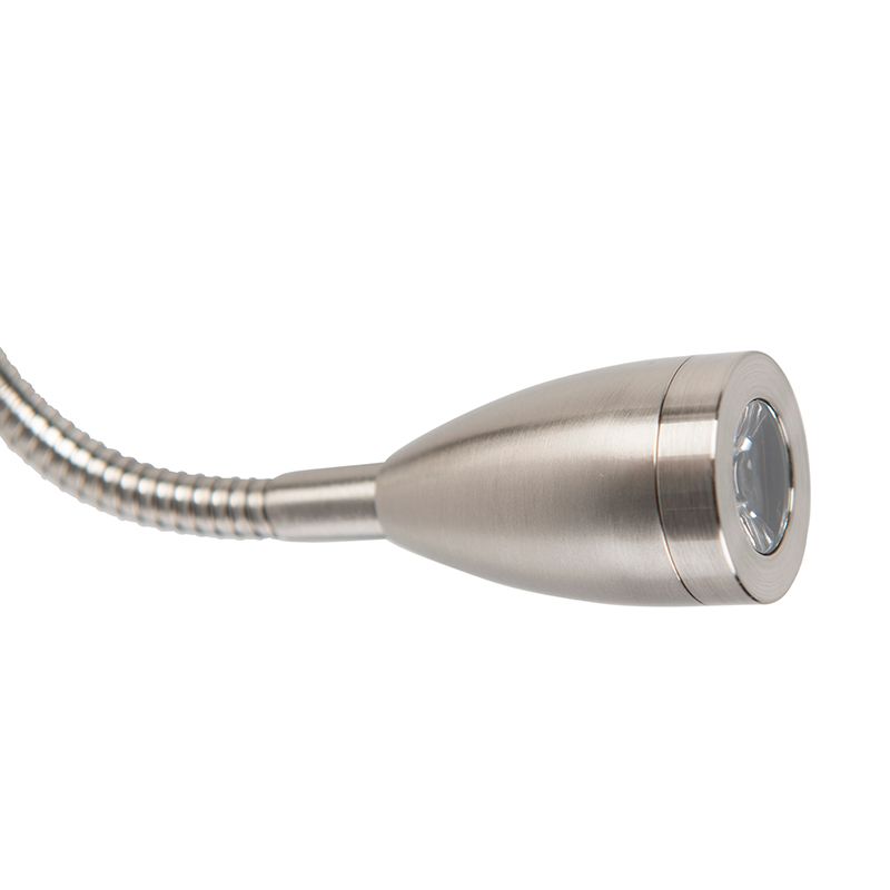 Smart wandlamp staal met grijze kap incl. Wifi A60 - Brescia