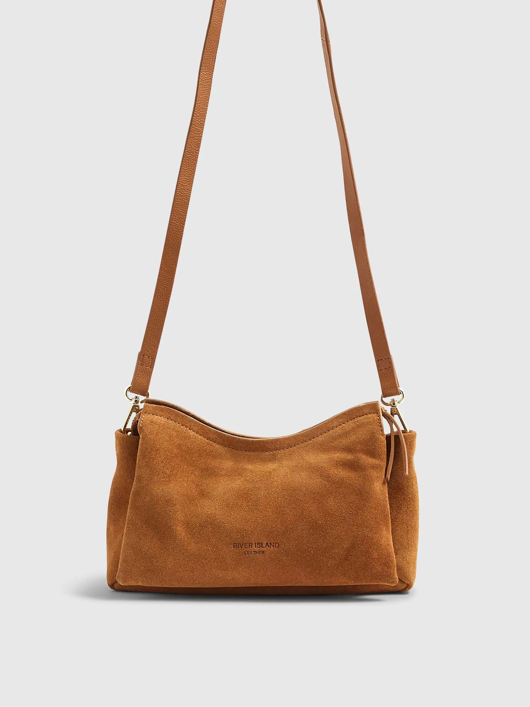 River Island Leather Triple Compartment Cross Body Bag