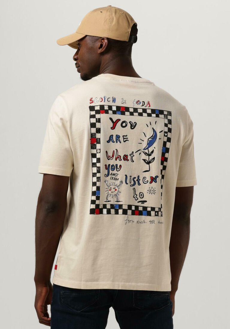 SCOTCH & SODA beige scotch & soda t-shirt music artwork t-shirt