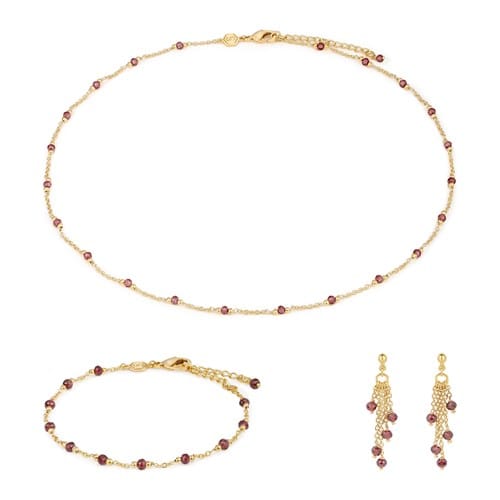 Parure elyssa en pierres grenat