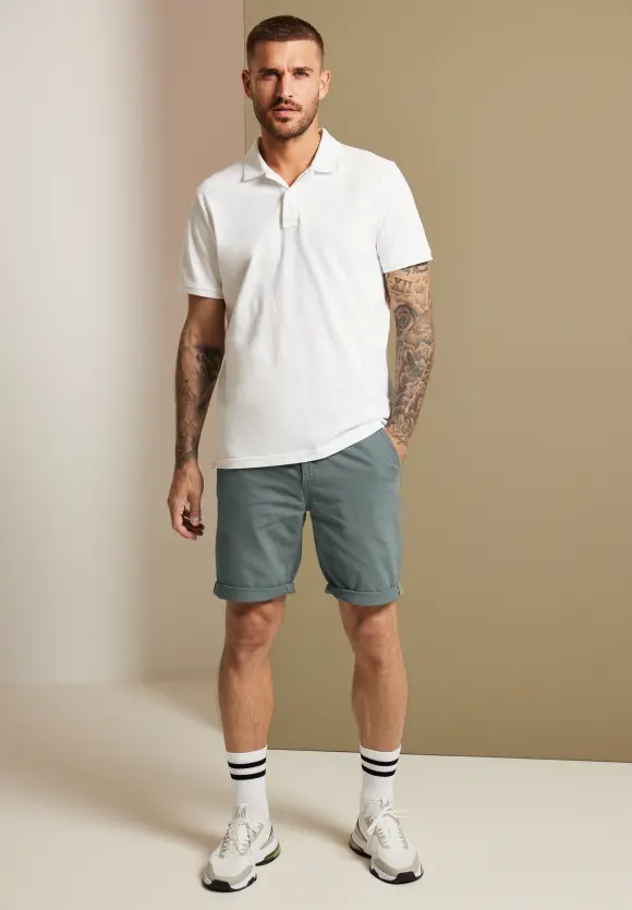 Regular Fit Chinoshorts - zinc blue