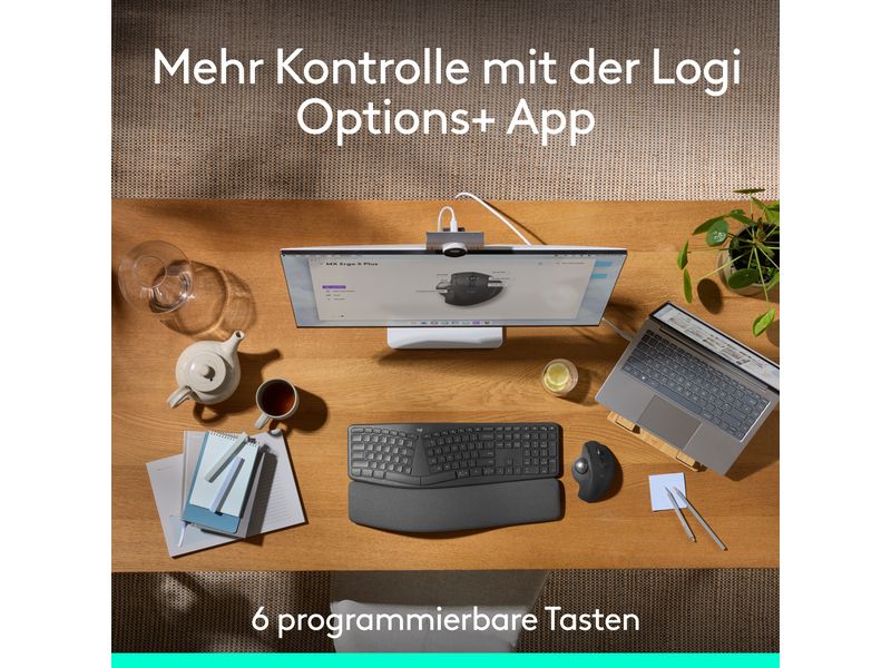 Logitech Trackball MX Ergo S Noch mehr Komfort und Präzision mit MX Ergo S Advanced Wireless Trackball