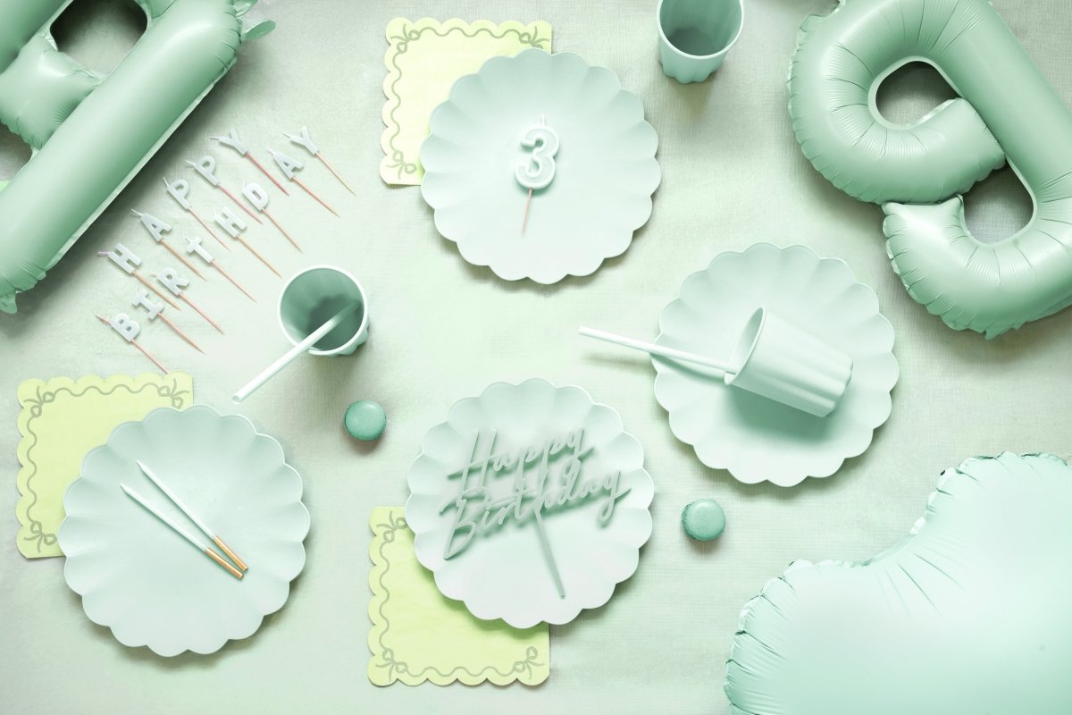 Happy Birthday Taarttopper Turquoise 16,5cm