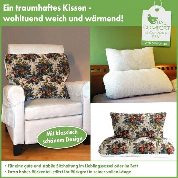 Vital Comfort Rückentraum Kissen 70 x 15 x 60 cm unterstützt eine gesunde u. aufrechte Sitzhaltung