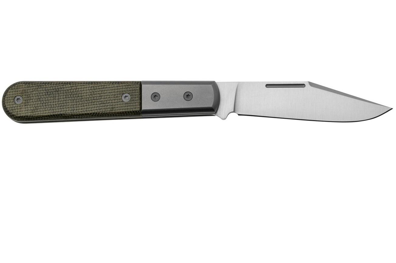 LionSteel Shuffler Barlow CK0112-CVG Green Canvas Micarta, zakmes