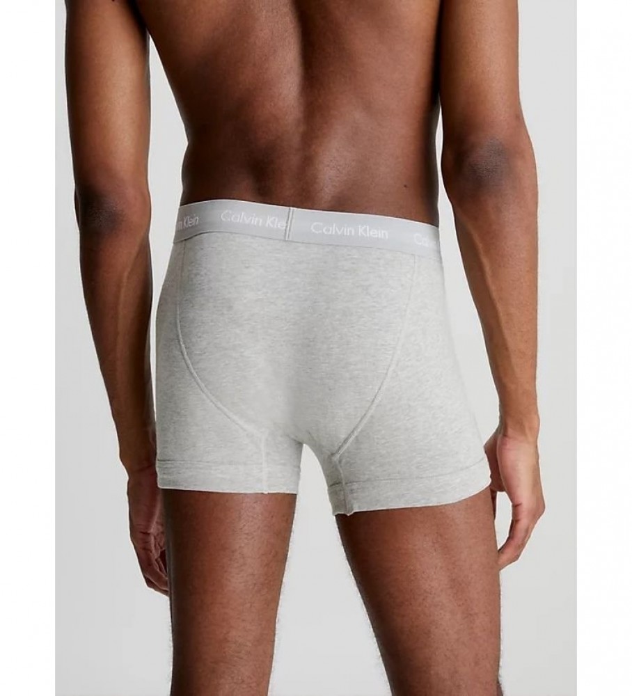 Cuecas Boxer Calvin Klein, Pacote com 3, Cinza, Algodão Stretch