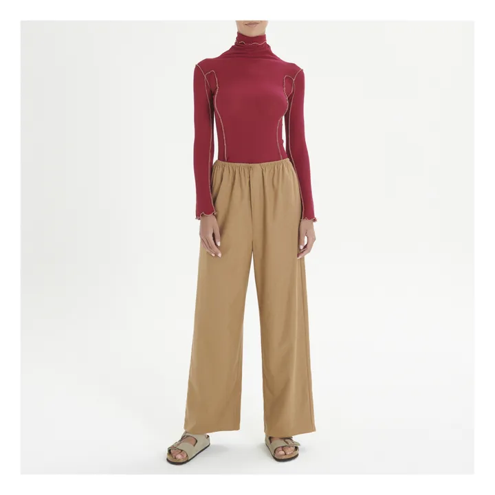 Baserange Pantalon Elastiqué Stoa Soie Sauvage | Marron