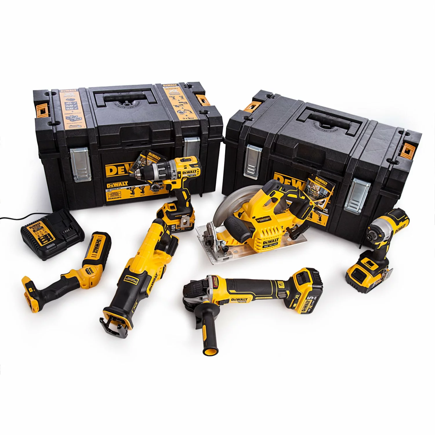 DeWALT DCK623P3 XR 18V Li-ion accu 6 delige combiset (3x 5.0Ah accu) in koffer