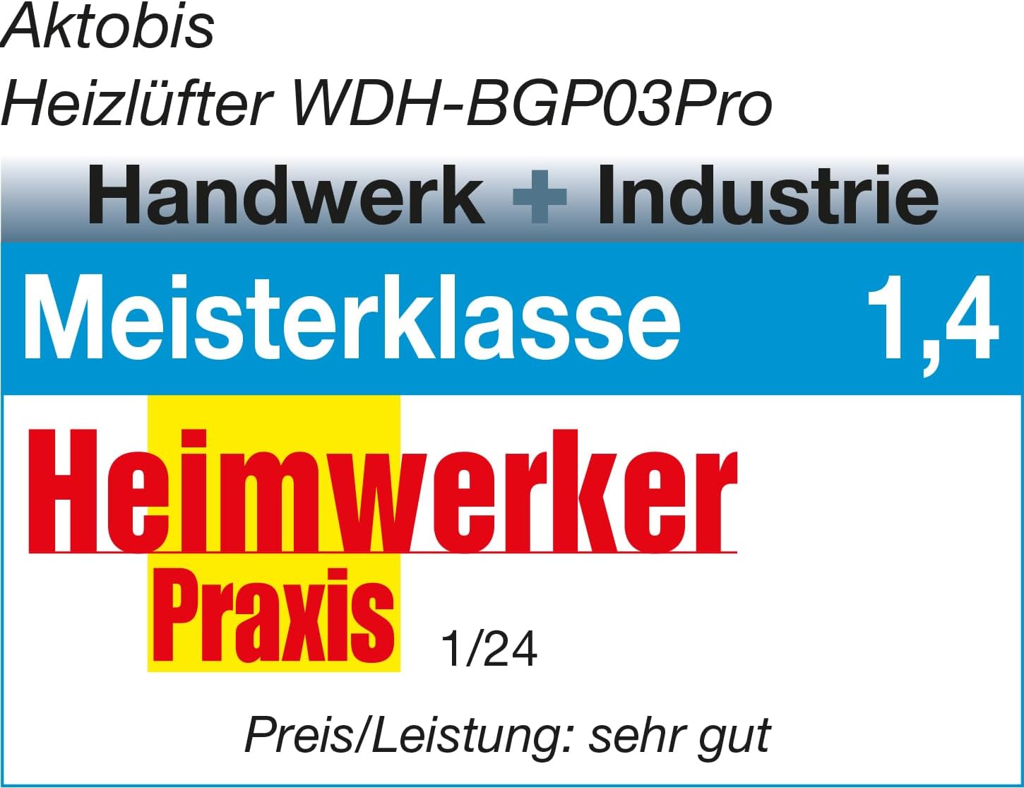 Aktobis Professioneller Elektroheizer Baustellenheizer WDH-BGP03Pro mit Spritzwasserschutz (3 kW / 230 V / IP24)