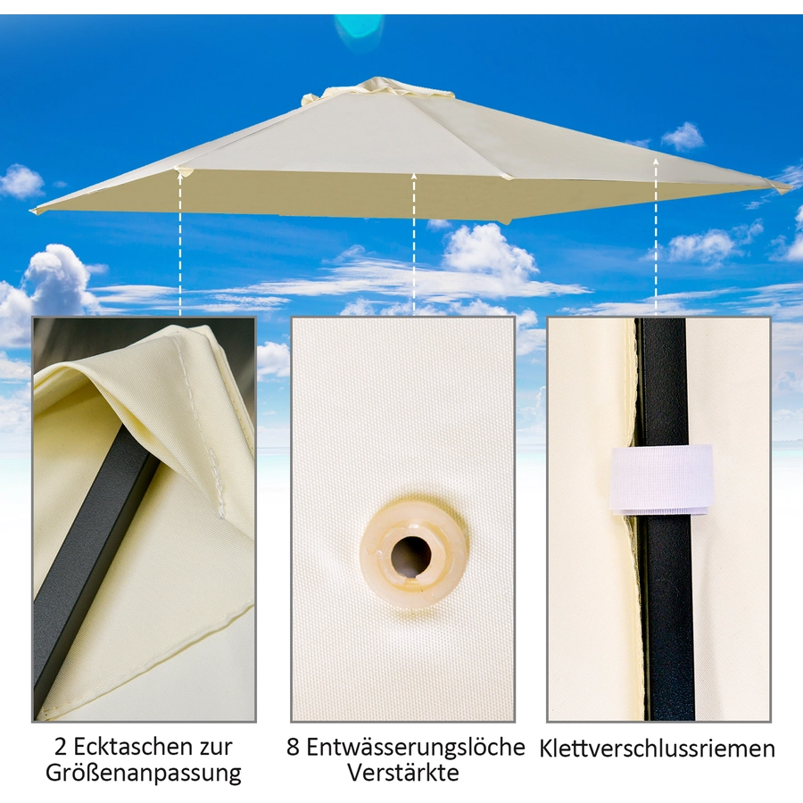 Outsunny Ersatzdach für Pavillon beige