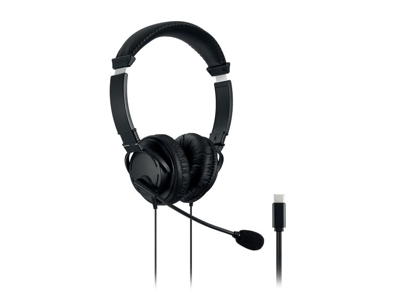 Kensington USB-C HiFi-Kopfhörer mit Mikrofon Schwarz Komfortabler USB-C Kopfhörer mit Mikrofon und passivem Noise-Cancelling