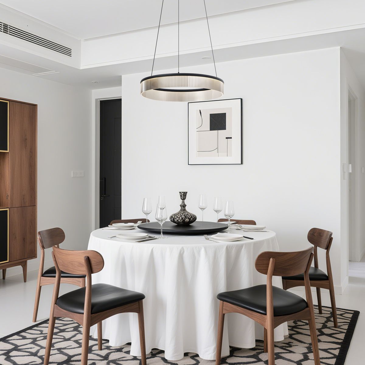 Moderne hanglamp zwart 59cm incl. LED 3-staps dimbaar - Anello Chandelier