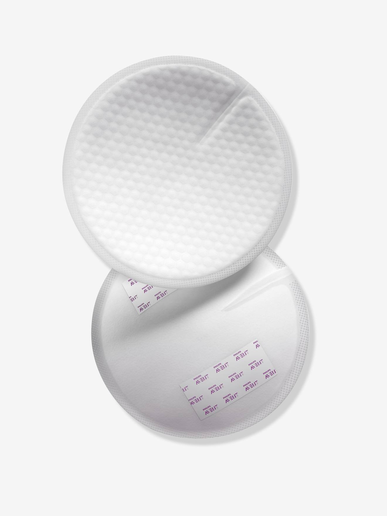Pacote com 60 absorventes descartáveis para amamentação Philips AVENT, textura média e macia, brancos.